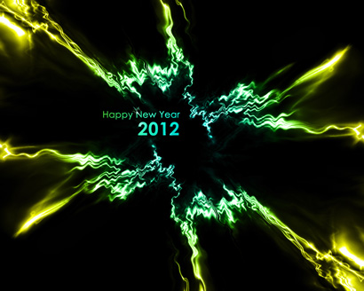 New Year Yellow Green Abstract Wallpaper 1030